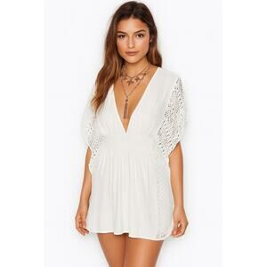 Victoria’s Secret White Crochet Swim Cover-Up Dress‎ XL Boho Beachwear